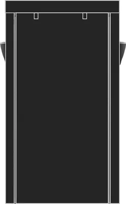 Image de Armoire à chaussures avec 10 niveaux 86 x 28 x 158cm Étagère à chaussures en tissu noir