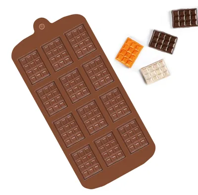 Siliconen Chocoladeform, 12 Mulden, antihaft, 22x10,5 cm