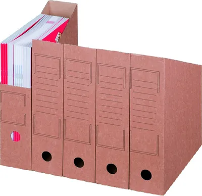 Produktbild von 20 x Stehsammler Stehordner aus Wellpappe 75mm in DIN A4 Braun