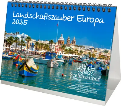 Produktbild von Landschaftszauber Europa DIN A5 Tischkalender für 2025 Landschaften und europäische Städte - Seelenzauber
