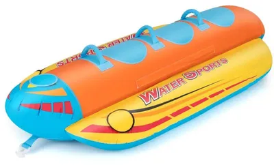 Immagine prodotto di Banana gonfiabile per l'acqua, modello NP11601, per 3 persone, dimensioni 252 x 108 x 51 cm, multicolore