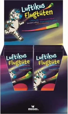 Produktbild von Luftikus Flugtüte Neonfarben Leuchteffekte 14x9x2 cm fördert Geschicklichkeit ab 3 Jahre