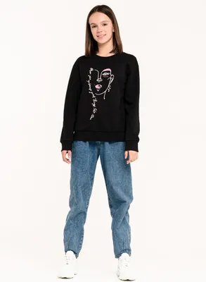 Produktbild von Mädchen-Sweatshirt Casual - Schwarz - 146