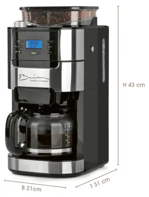 Produktbild von Barista 04289 / CM1025AE-GS Filterkaffeemaschine, Glaskanne, 12 Tassen, Zeitschaltuhr, Aromawahl, Integriertes Mahlwerk