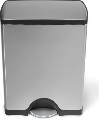 Produktbild von simplehuman 50  Liter rechteckiger Treteimer, fingerabdrucksicherer Edelstahl - 9,5x9,5x54,4 cm; CW1816