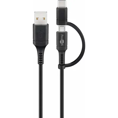 Immagine prodotto di goobay Cavo USB 2.0 da USB C a Micro B 2.0 nero 1 m