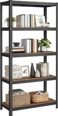 Produktbild von Songmics Standregal Industrie-Design mit 5 Ablagen Vintagebraun-Schwarz