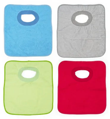 Produktbild von 4er-Pack Wasserdichte Frottee Babylätzchen 32x36cm Elastisch 90% Baumwolle
