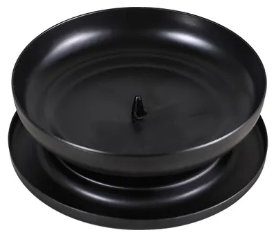 Kerzenständer aus Metall, Ø 10 cm, schwarz, mit Dorn 1 cm