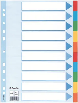 Produktbild von Esselte - Esselte Tabs Stand A4 10dlg Karton 11r ASS | 1 Set | 10 Stück