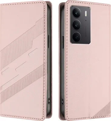 Produktbild von Hülle für Realme C75 4G, Kunstleder Brieftaschen Handyhülle mit Kartenfach und Standfunktion Pink