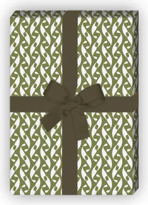 Produktbild von Edles Geschenkpapier mit klassisch grafischem Muster in grün - G6311, 32 x 48cm