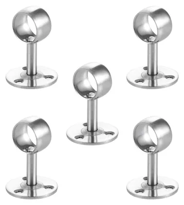 Kleiderstangenhalter Edelstahl, 5 Stk., 22 mm, silber