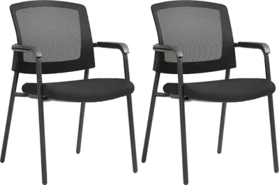 Produktbild von CLP Besucherstuhl 2er Set, Konferenzstuhl Volga, mit Armlehne stapelbarer schwarz