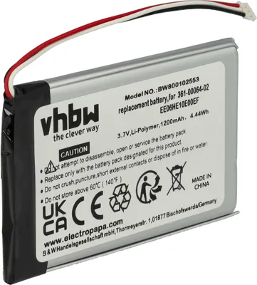 Produktbild von vhbw Akku kompatibel mit Garmin Nüvi 3760T, 3760, 361-00046-02, 3790T, 3790, 3700, 3790LMT, 3750 GPS Navigation Navi (1200 mAh, 3,7 V, Li-Polymer)