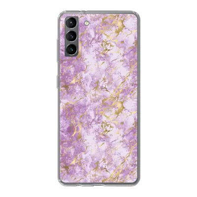 Produktbild von MuchoWow® Handyhülle Schutzhülle Hülle für Samsung Galaxy S21 Plus Gold - Marmor - Muster - Lila Silikon Softcase Handy Hülle - Handy-Tasche