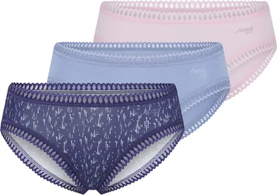 Produktbild von sloggi 3er Pack GO Crush Mini Slip Komfortabel und atmungsaktiv, Zierborte an den Säumen, Im praktischen Mehrfachpack blau L