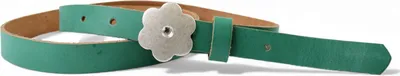 Produktbild von FRONHOFER süßer Kindergürtel mit silberner Straß Blumenschnalle, plastikfrei, 2cm
