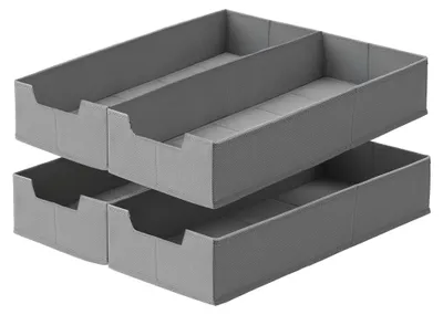 Produktbild von SONGMICS Schubladen-Organizer 4er Set, Unterwäsche-Organizer für IKEA HEMNES und MALM Kommoden, faltbar, grau