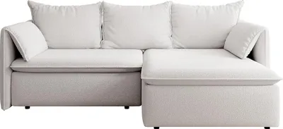Produktbild von Eckschlafsofa rechts mit beigem Strukturbezug - TEODORA