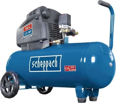 Image de Compresseur d'air horizontal Scheppach HC105DC, 100L, 2200 W, 10 bars, 2.5 CV, Bicylindre