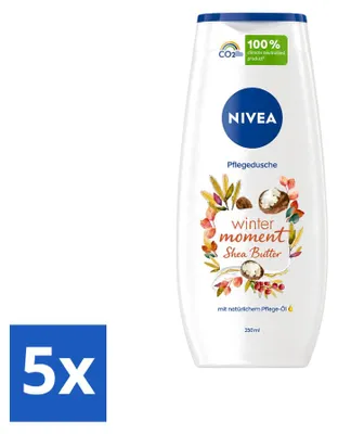 Immagine prodotto di 5 flaconi di gel doccia NIVEA Winter Moment, con burro di karité, da 250 ml - confezione - 5 pezzi