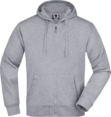 Produktbild von Kapuzen-Jacke aus formbeständiger Sweat-Qualität grey-heather, Gr. S