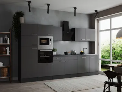 Produktbild von Küche Küchenzeile Küchenblock Grau Matt Grau Oliver 340 cm Respekta