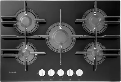 Immagine prodotto di Hotpoint FTGHG 751 D/HA(BK) Piano Cottura Nero Da incasso 75 cm Gas 5 Fornelli