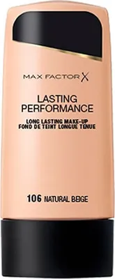 A product shot of a bottle of Max Factor foundation.