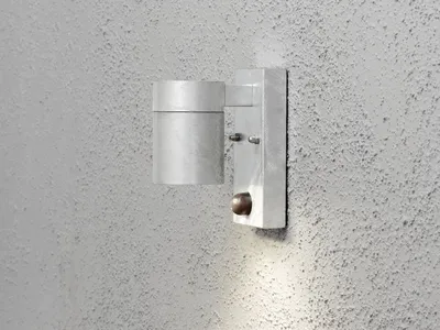 Produktbild von LED Außenwandleuchte Fassadenbeleuchtung, Downlight mit Bewegungsmelder, Silber