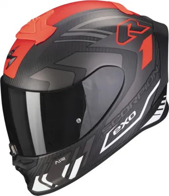 Zdjęcie produktu dla Kask motocyklowy SCORPION EXO-R1 EVO CARBON AIR SUPRA matny czarny/srebrny/biały S