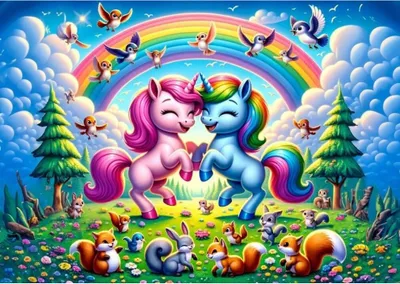 Image de ART PUZZLE Casse-tête Licornes avec arc-en-ciel 25 pièces