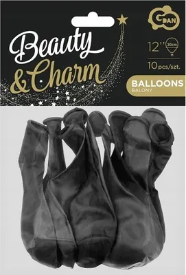 Immagine prodotto di Palloncini Beauty&Charm metallizzati neri, confezione da 10 pezzi - Godan