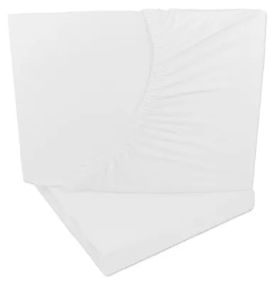 Produktbild von 2er Set Jersey Spannbettlaken Weiß 90x200 - 100x200 cm 100% Baumwolle