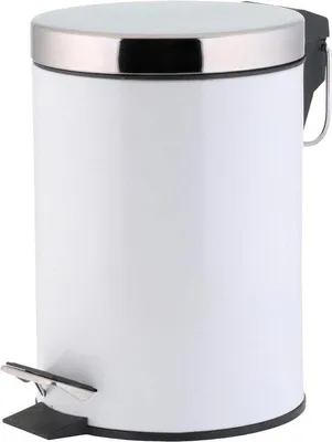 Produktbild von Fußpedal-Müllbehälter 3L weiß Edelstahl