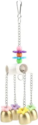 Productafbeelding van Duurzame klimtoestel met belletjes. Ophangbaar vogel speelgoed met ketting.