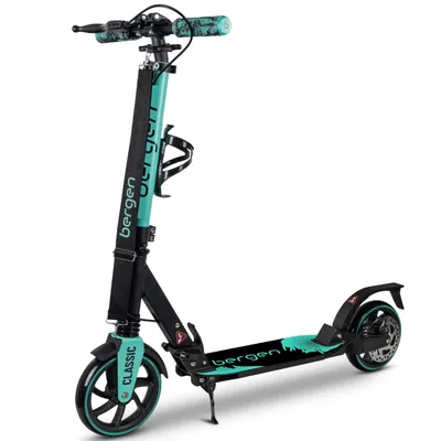 Produktbild von Cityroller Bergen Classic für Kinder und Erwachsene, große 200 mm Räder, klappbar, 3-stufig höhenverstellbar, Aluminium, grün