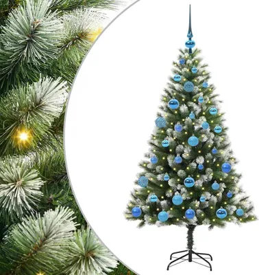 Image de Sapin de Noël artificiel à charnière avec neige en flocons