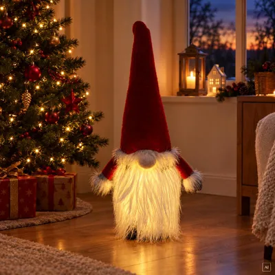 Produktbild von abc HOME | Dekofigur Wichtel | Weihnachten | LED´s | batteriebetrieben | 66 cm H