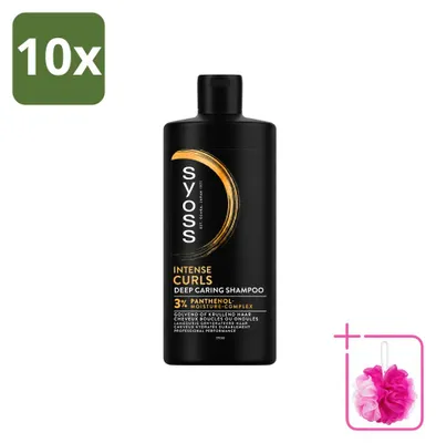 Immagine prodotto di 10 flaconi di shampoo Syoss Curls Intense, 440 ml ciascuno, confezione risparmio, 10 pezzi
