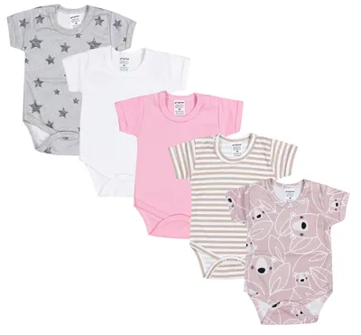 Produktbild von TupTam Mädchen Baby Body Kurzarm in Unifarben - 5er Pack, Farbe: Farbenmix 3, Größe: 92