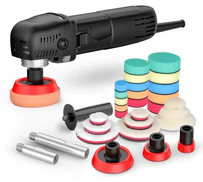 Obrázek produktu pro Leštička 7,6 cm - Elektrická leštička a voskovač pro automobily - Regulace otáček - Vhodná pro automobily i nábytek - Pro domácí použití - Zástrčka typu EU - Sada A