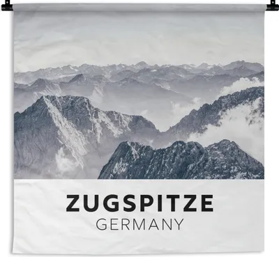 Produktbild von MuchoWow® Wandteppich Wandbehang Deutschland - Berge - Wolken 150x150 cm Tapisserie Dekoration Wandtuch - Wohnaccessoires - Modernes