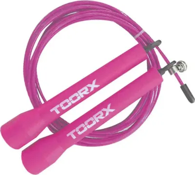 Image de Toorx Fitness Speedrope Acier avec poignées en plastique - Rouge