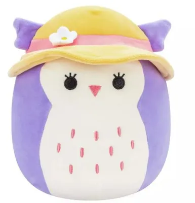 Image de Squishmallows Plüschfigur Hibou violet avec chapeau de soleil Holly 18 cm
