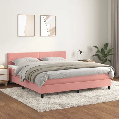 Produktbild von Maison Exclusive - Boxspringbett mit Matratze Rosa 180x200 cm Samt
