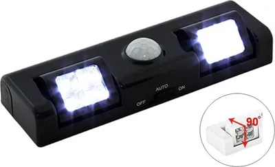 Produktbild von Apt Lamp 8 Led Bewegungsmelder Schwarz
