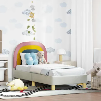 Produktbild von Maison Exclusive - Kinderbettgestell mit Kopfteil Creme 70 x 140 cm Samt