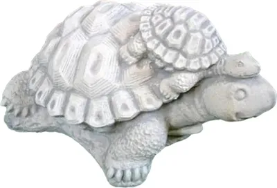 Produktbild von Steinfigur Schildkröte mit Baby für den Garten zur Dekoration, aus Steinguss Neu Frostfest Witterungsbeständig, Tierfigur Skulptur Gartenfigur PO-273